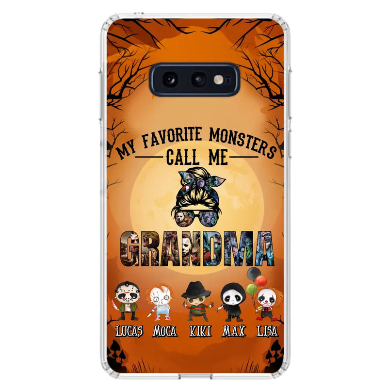 Personalized Halloween Phone Case - Halloween Gift Idea for Halloween - Up to 5 Characters - My Favorite Monsters Call Me Grandma - Case For iPhone/Samsung