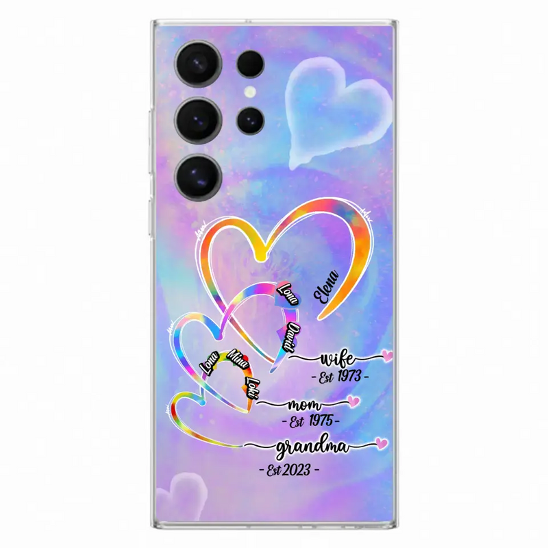 Personalized Mom Phone Case - Gift Idea For Mom/Grandma - Up to 4 Children/5 Grandchildren - Cases For iPhone/Samsung