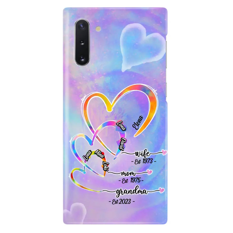 Personalized Mom Phone Case - Gift Idea For Mom/Grandma - Up to 4 Children/5 Grandchildren - Cases For iPhone/Samsung