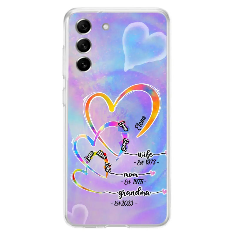 Personalized Mom Phone Case - Gift Idea For Mom/Grandma - Up to 4 Children/5 Grandchildren - Cases For iPhone/Samsung
