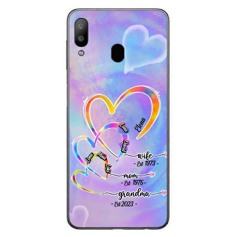 Personalized Mom Phone Case - Gift Idea For Mom/Grandma - Up to 4 Children/5 Grandchildren - Cases For iPhone/Samsung