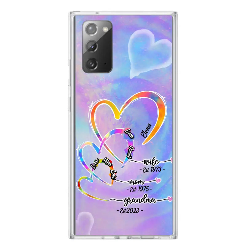 Personalized Mom Phone Case - Gift Idea For Mom/Grandma - Up to 4 Children/5 Grandchildren - Cases For iPhone/Samsung