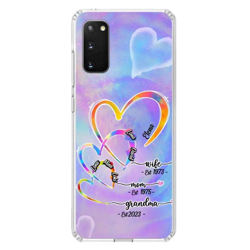 Personalized Mom Phone Case - Gift Idea For Mom/Grandma - Up to 4 Children/5 Grandchildren - Cases For iPhone/Samsung