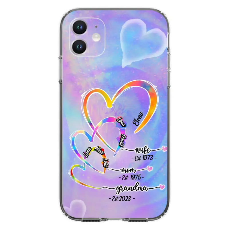Personalized Mom Phone Case - Gift Idea For Mom/Grandma - Up to 4 Children/5 Grandchildren - Cases For iPhone/Samsung