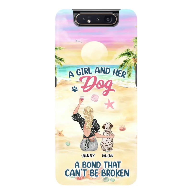 Personalized Dog Mom Phone Case - Up to 6 Dogs - Gift Idea for Dog Lovers - A Girl And Her Dog A Bond That Can't Be Broken - Case for iPhone/Samsung
