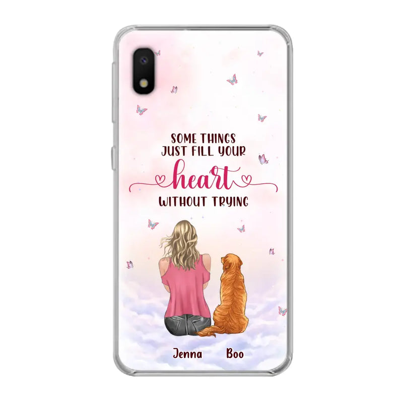 Personalized Dog Mom Phone Case - Up to 5 Dogs - Gift Idea For Dog Lovers - Some Things Just Fill Your Heart Without Trying - Case for iPhone/Samsung