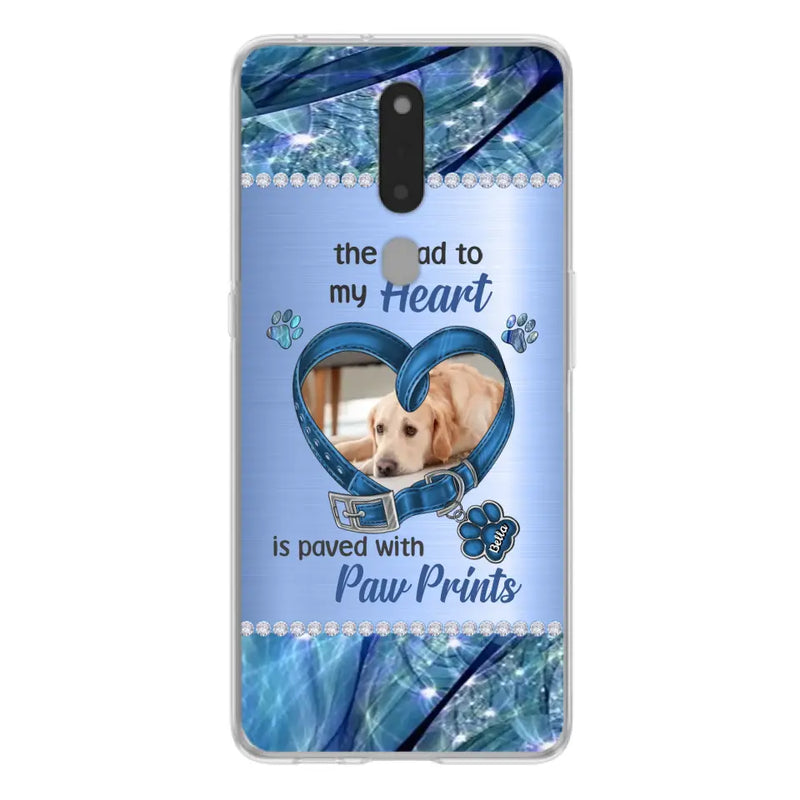 Custom Personalized Memorial Dog Collar Phone Case - Upload Photo - Memorial Gift Idea For Dog Owner - The Road To My Heart Is Paved With Paw Prints - Case for Xiaomi/ Oppo/ Huawei
