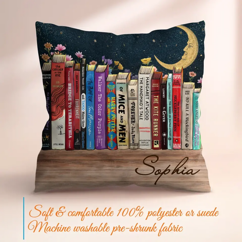 Personalized Reading Book Pillow Cover - Gift Idea For Book Lover