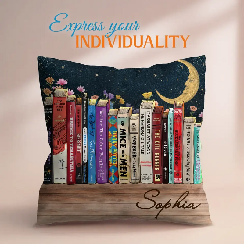 Personalized Reading Book Pillow Cover - Gift Idea For Book Lover