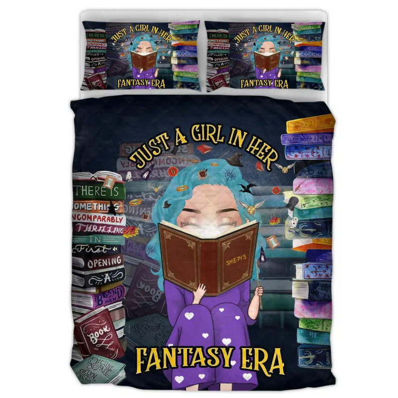 Personalized Reading Book Quilt Bed Sets - Gift Idea For Books Lover - Just A Girl In Her Fantasy Era