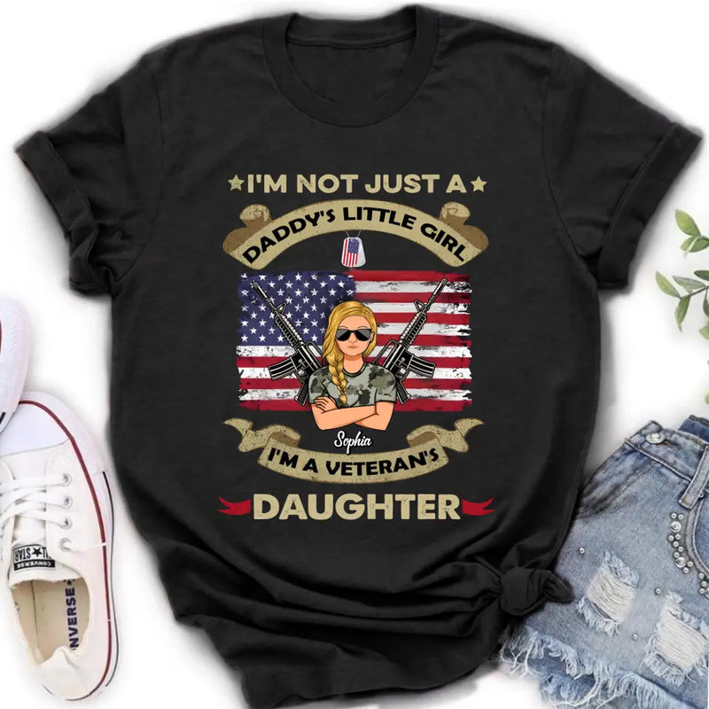 Personalized Veteran's Daughter T-Shirt/Long Sleeve/Sweatshirt/Hoodie - Gift Idea For Veteran - I'm Not Just A Daddy's Little Girl I'm A Veteran's Daughter