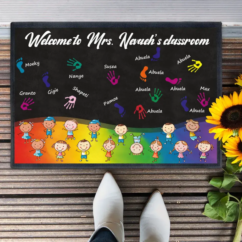Personalized Welcome To Classroom Doormat - Gift Idea For Teacher/Classroom Decoration