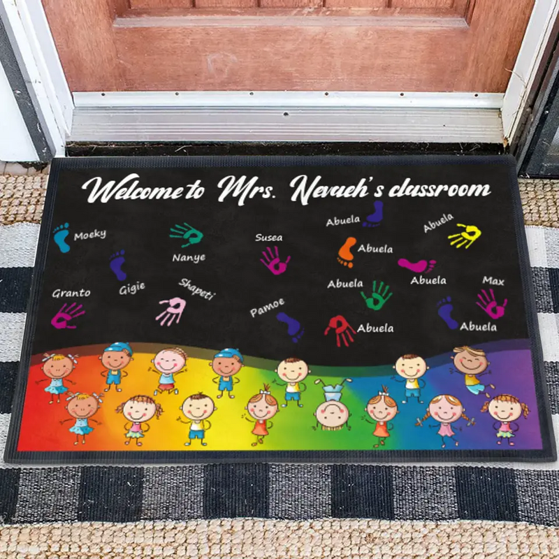 Personalized Welcome To Classroom Doormat - Gift Idea For Teacher/Classroom Decoration