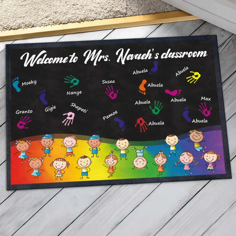 Personalized Welcome To Classroom Doormat - Gift Idea For Teacher/Classroom Decoration