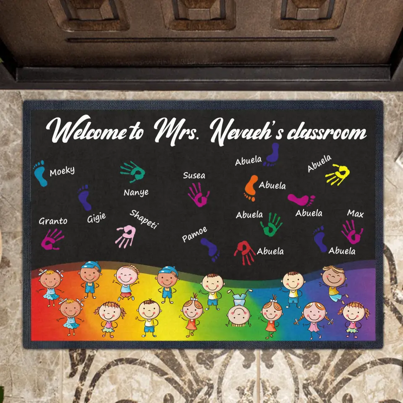Personalized Welcome To Classroom Doormat - Gift Idea For Teacher/Classroom Decoration