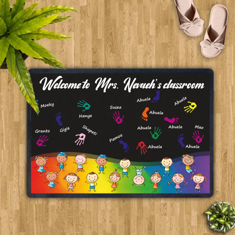 Personalized Welcome To Classroom Doormat - Gift Idea For Teacher/Classroom Decoration