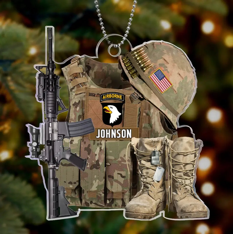 Personalized Military Uniform Acrylic Ornament - Gift Idea For Veterans/Military Gift