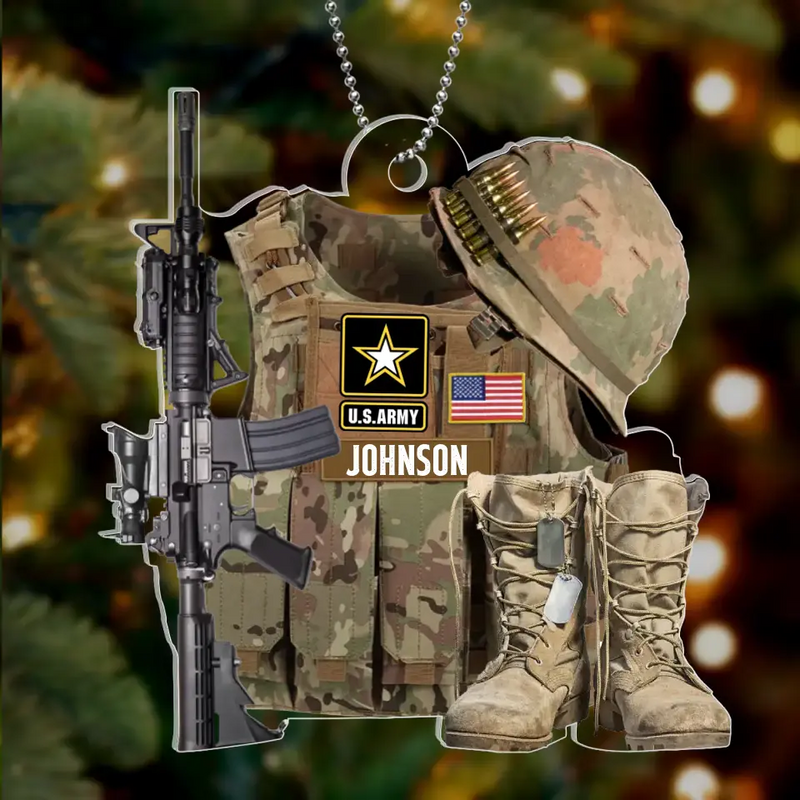 Personalized Military Uniform Acrylic Ornament - Gift Idea For Veterans/Military Gift