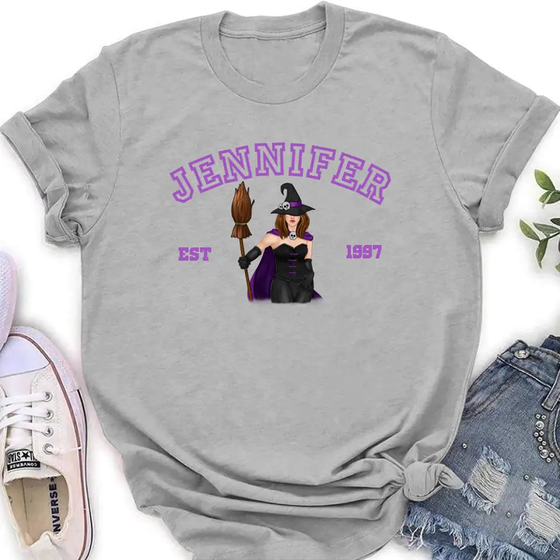 Personalized Witch T-shirt/Long Sleeve/Sweatshirt/Hoodie - Halloween Gift Idea For Witch/Bestie - Custom Name