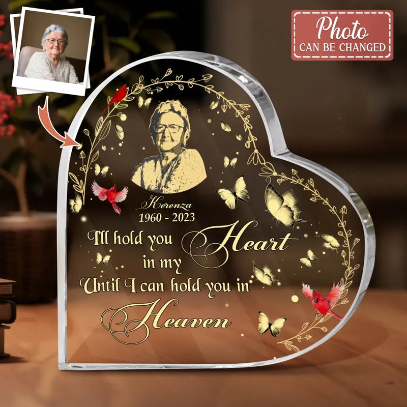 Personalized Photo Heart Shaped Acrylic Plaque - Memorial Gift Idea