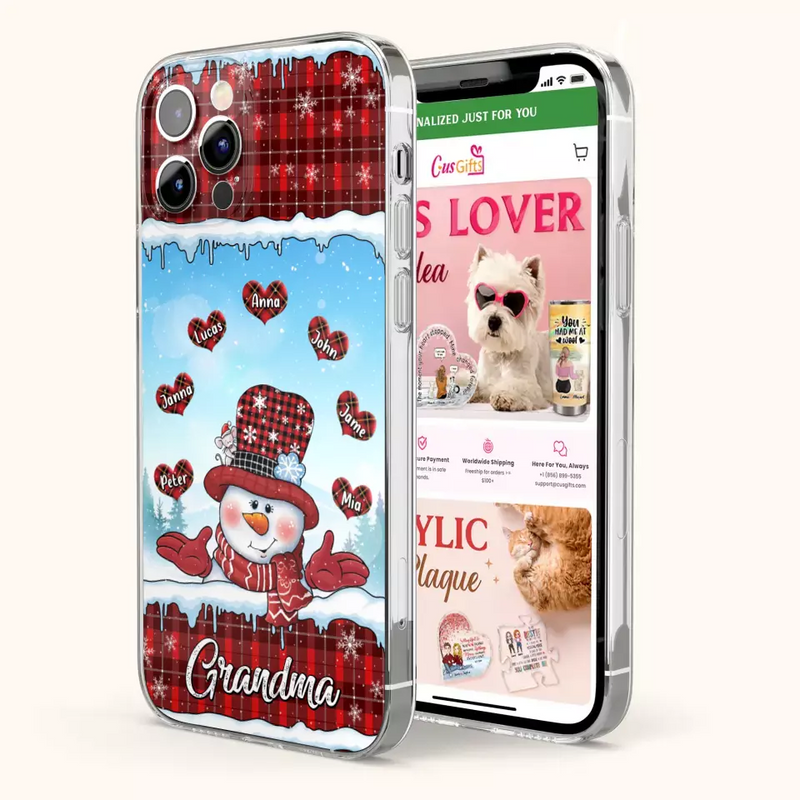 Personalized Grandma Children Phone Case - Christmas Gift For Grandma/Mom - Up to 7 Kids - Case For iPhone/Samsung