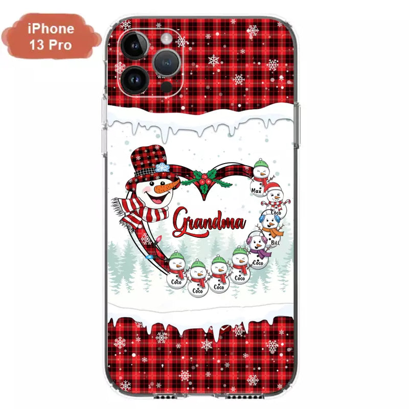 Personalized Christmas Grandma Children Phone Case - Gift For Grandma/Mom - Up to 8 Kids - Case For iPhone/Samsung