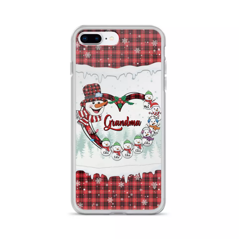 Personalized Christmas Grandma Children Phone Case - Gift For Grandma/Mom - Up to 8 Kids - Case For iPhone/Samsung