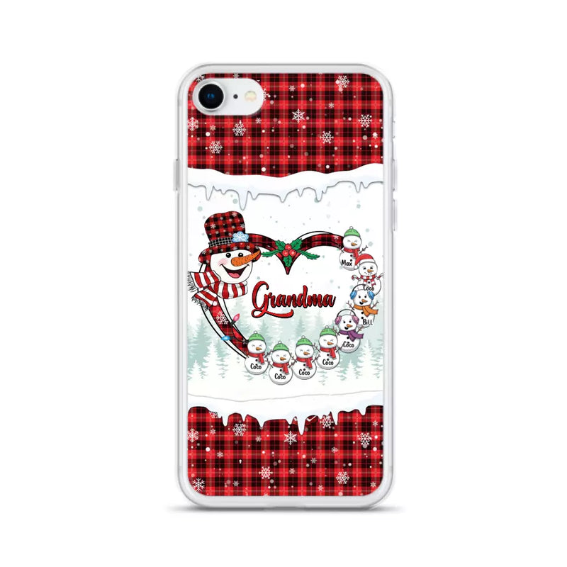 Personalized Christmas Grandma Children Phone Case - Gift For Grandma/Mom - Up to 8 Kids - Case For iPhone/Samsung
