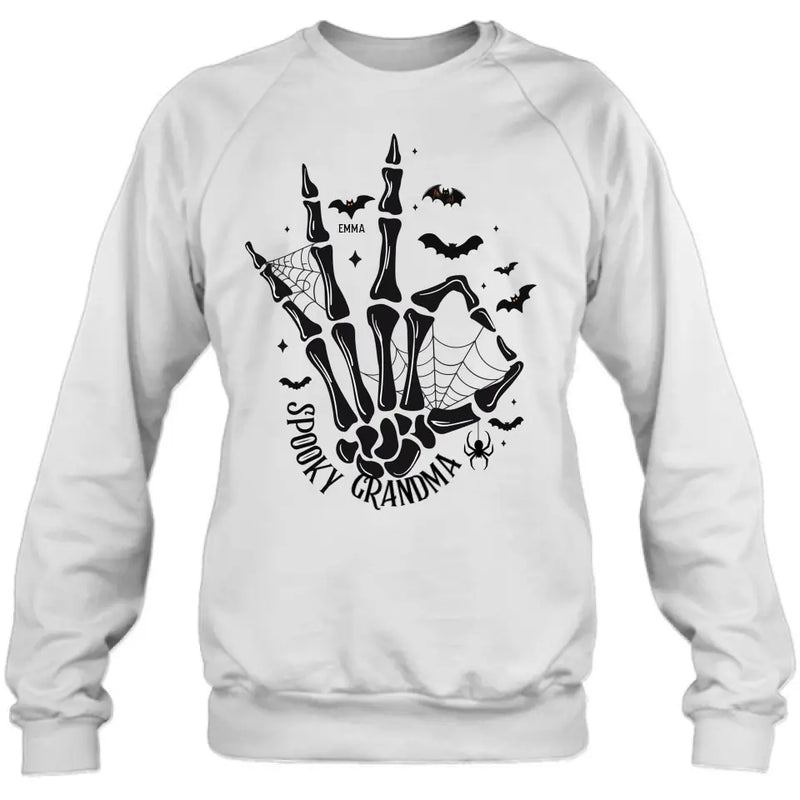 Personalized Spooky Skeleton T-shirt/Long Sleeve/Sweatshirt/Hoodie - Holliday Gift Idea For Grandma/Mother - Up to 10 Kids