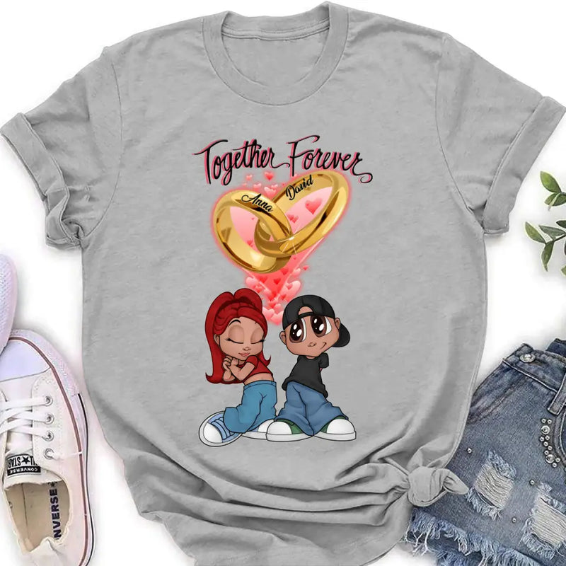 Personalized Couple T-shirt/Long Sleeve/Sweatshirt/Hoodie - Gift Idea For Couple - Together Forever
