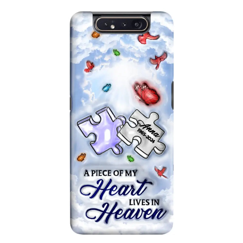 Personalized Memorial Piece Phone Case - Memorial Gift Idea - Case For iPhone/Samsung - A Piece Of My Heart Lives In Heaven