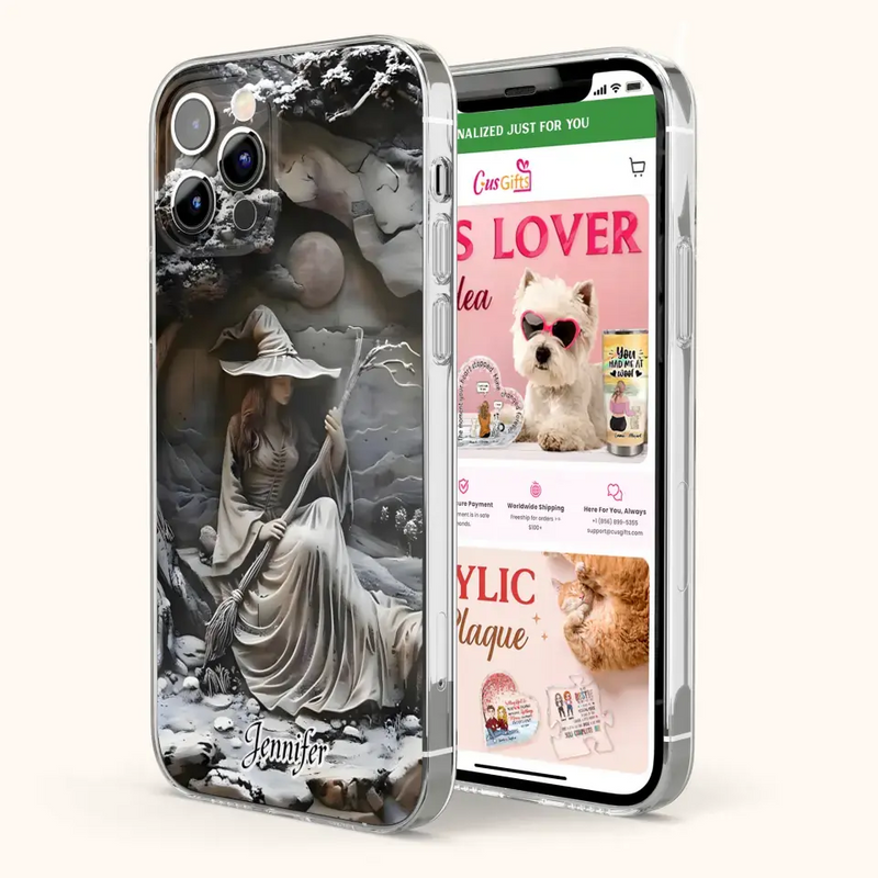 Personalized Witch Phone Case - Halloween/Birthday Gift Idea For Yourself, Witch Lovers - Case For iPhone/Samsung