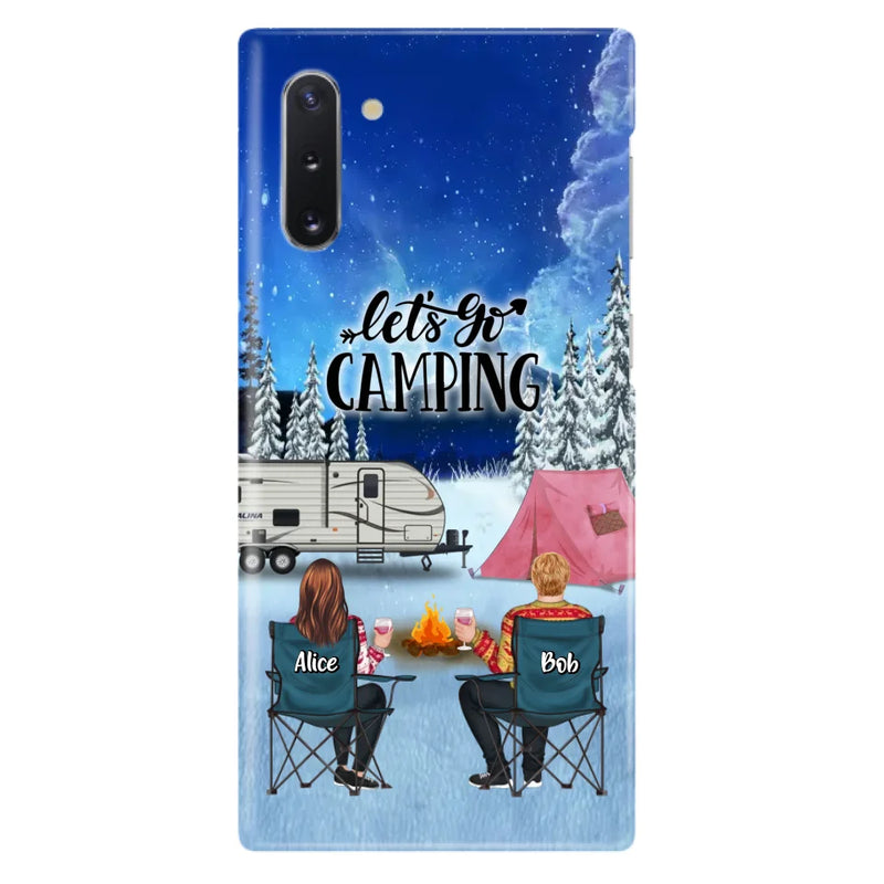 Personalized Christmas Camping Phone Case - Christmas Gift For Family/Couple/Camping Lover - Up to 2 Kids and 3 Pets - Let's Go Camping - Case For iPhone And Samsung