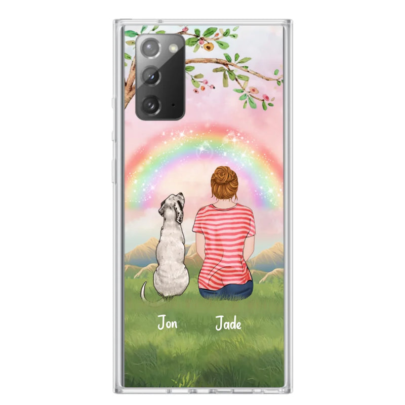 Custom Personalized Dog Mom/Dog Dad Phone Case - Man/Woman/Couple With Upto 4 Dogs - Best Gift Idea For Dog Lovers - Case For iPhone, Samsung and Xiaomi
