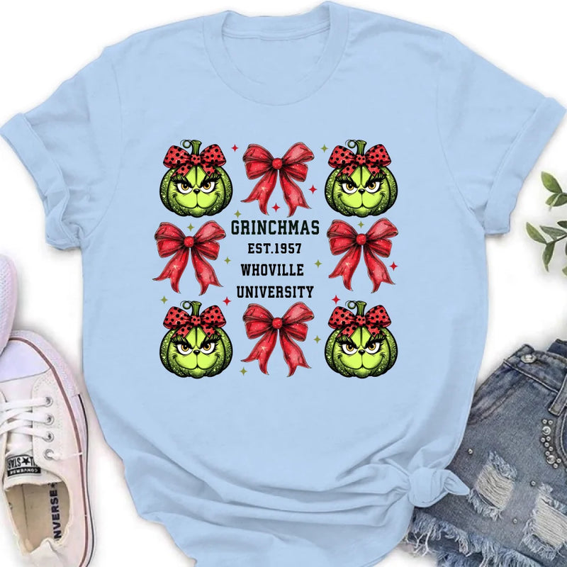Personalized Grinchmas University T-shirt/Long Sleeve/Sweatshirt/Hoodie - Gift Idea For Christmas