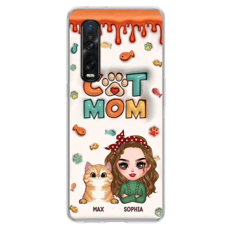 Personalized Cat Mom Oppo/Xiaomi/Huawei Phone Case - Christmas Gift Idea For Cat Lover - Up to 4 Cats