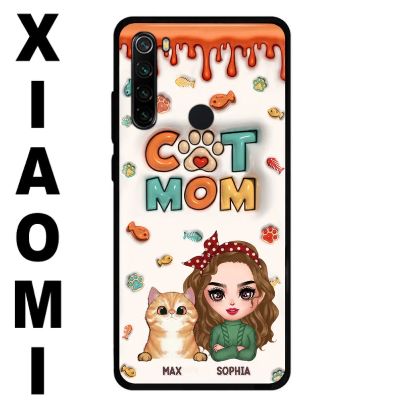 Personalized Cat Mom Oppo/Xiaomi/Huawei Phone Case - Christmas Gift Idea For Cat Lover - Up to 4 Cats