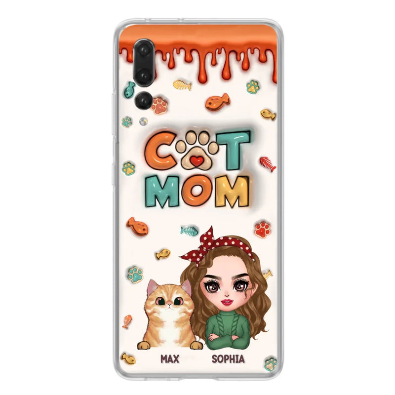 Personalized Cat Mom Oppo/Xiaomi/Huawei Phone Case - Christmas Gift Idea For Cat Lover - Up to 4 Cats