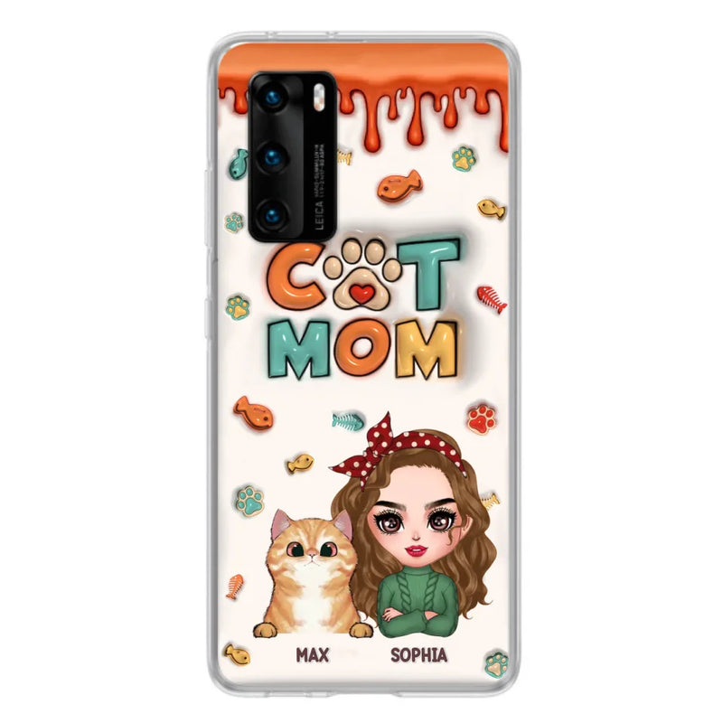 Personalized Cat Mom Oppo/Xiaomi/Huawei Phone Case - Christmas Gift Idea For Cat Lover - Up to 4 Cats