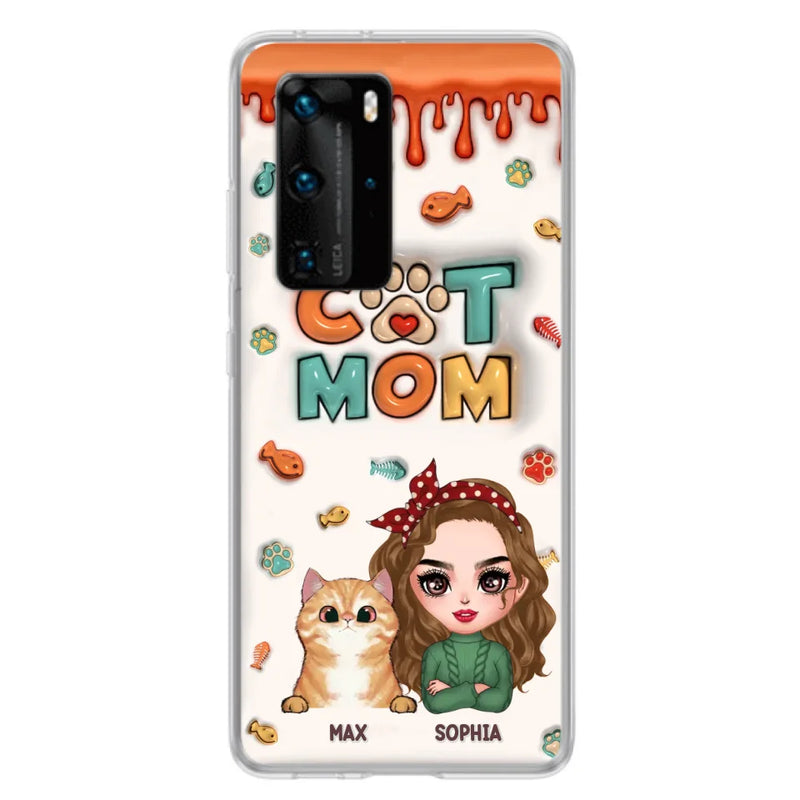 Personalized Cat Mom Oppo/Xiaomi/Huawei Phone Case - Christmas Gift Idea For Cat Lover - Up to 4 Cats