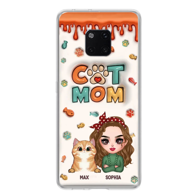 Personalized Cat Mom Oppo/Xiaomi/Huawei Phone Case - Christmas Gift Idea For Cat Lover - Up to 4 Cats