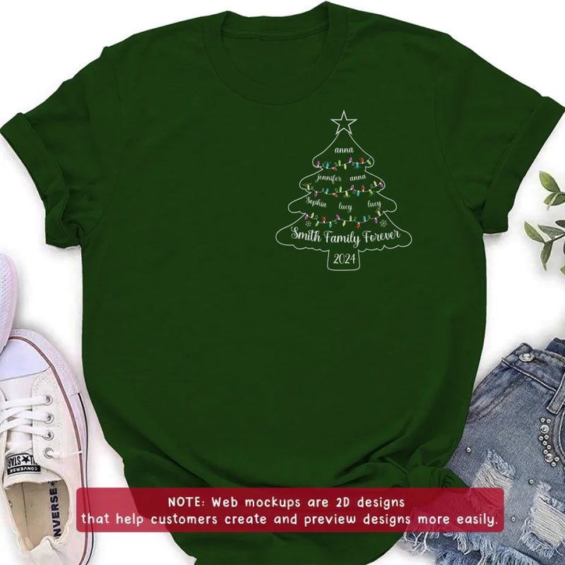 Personalized Family Christmas Embroidered T-Shirt/Sweater/Hoodie - Gift Idea For Family