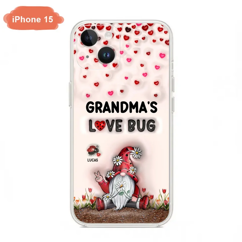 Personalized Grandma's Love Bugs Phone Case - Up to 12 Kids - Mother's Day Gift Idea for Grandma/Mom - Case for iPhone/Samsung