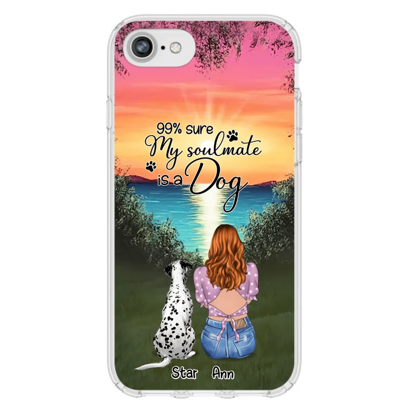 Custom Personalized Dog Mom Phone Case - Up to 4 Dogs - Gift Idea For Dog Lover - Just A Girl Who Loves Dogs - Case For iPhone And Samsung