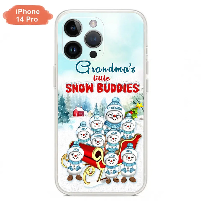 Personalized Grandma Phone Case - Christmas Gift Idea For Grandma - Up to 8 Grandkids - Case For iPhone/ Samsung - Grandma's Little Snow Buddies