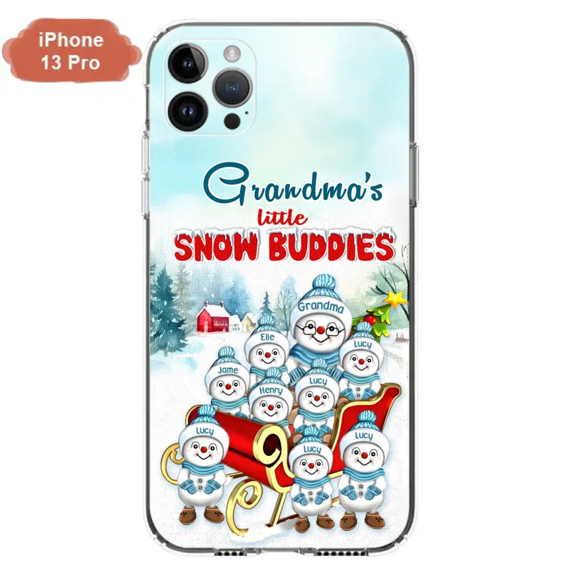 Personalized Grandma Phone Case - Christmas Gift Idea For Grandma - Up to 8 Grandkids - Case For iPhone/ Samsung - Grandma's Little Snow Buddies