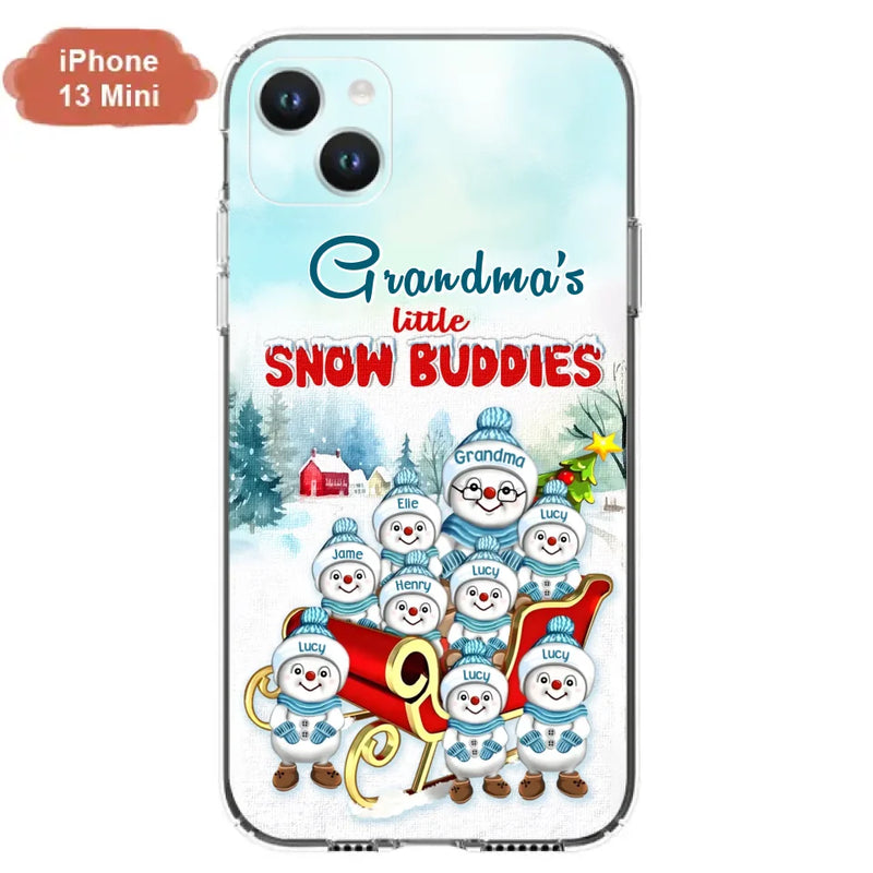 Personalized Grandma Phone Case - Christmas Gift Idea For Grandma - Up to 8 Grandkids - Case For iPhone/ Samsung - Grandma's Little Snow Buddies
