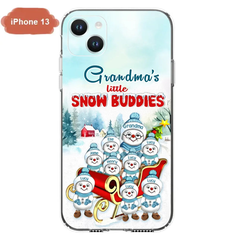 Personalized Grandma Phone Case - Christmas Gift Idea For Grandma - Up to 8 Grandkids - Case For iPhone/ Samsung - Grandma's Little Snow Buddies