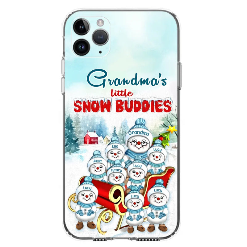 Personalized Grandma Phone Case - Christmas Gift Idea For Grandma - Up to 8 Grandkids - Case For iPhone/ Samsung - Grandma's Little Snow Buddies