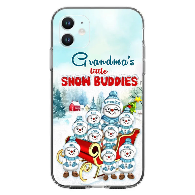 Personalized Grandma Phone Case - Christmas Gift Idea For Grandma - Up to 8 Grandkids - Case For iPhone/ Samsung - Grandma's Little Snow Buddies